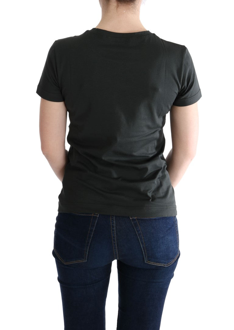 Groen katoenen 2017 motief T-shirt