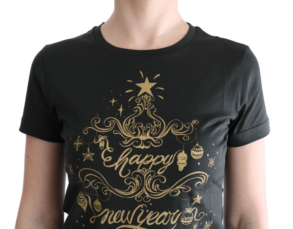 Groen katoenen 2017 motief T-shirt