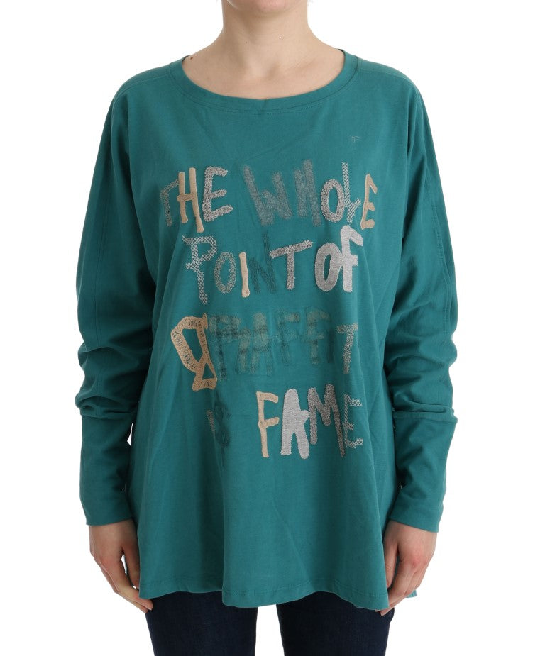 Groene katoenen oversized trui