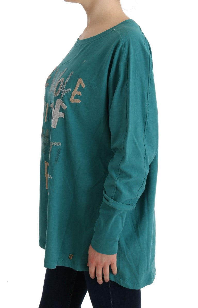 Groene katoenen oversized trui