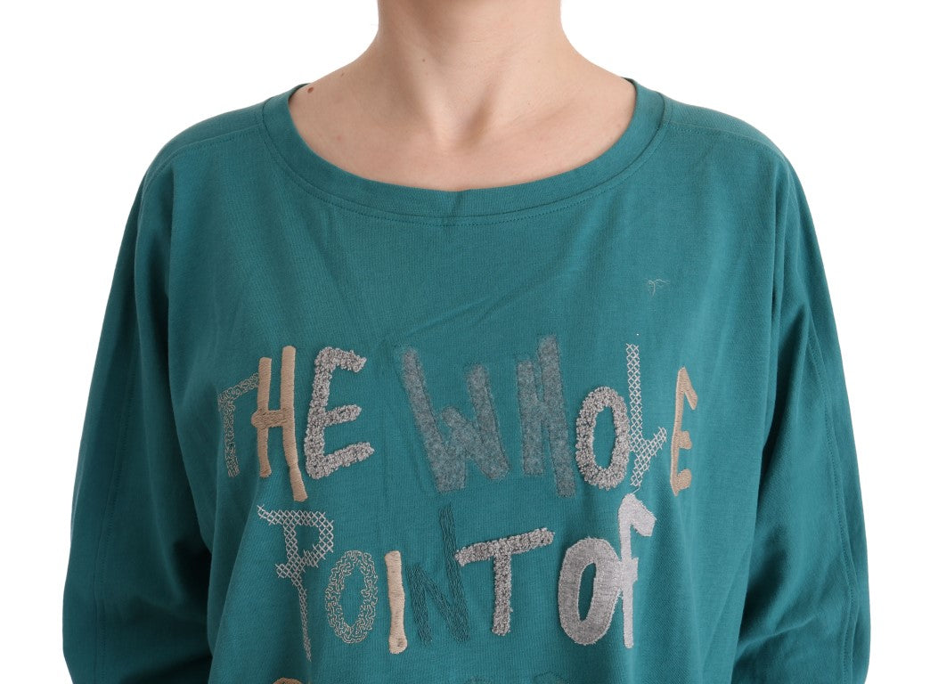 Groene katoenen oversized trui