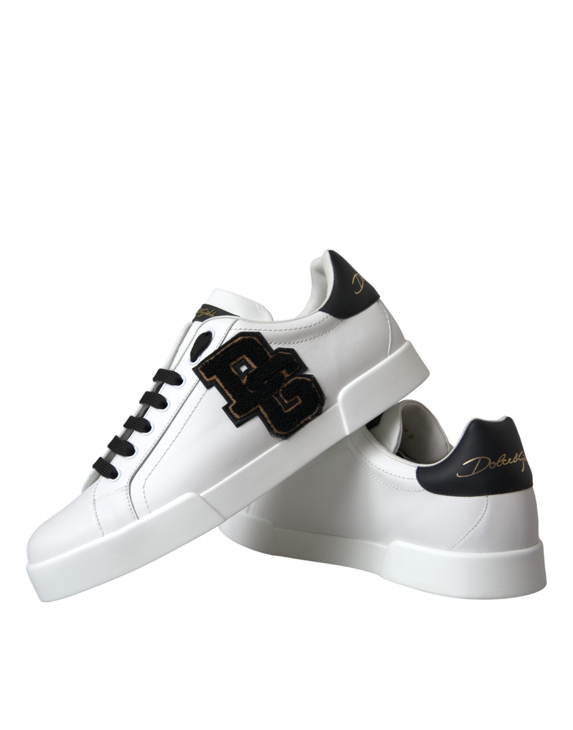 Witte leren DG Logo Casual Low Top Sneakers