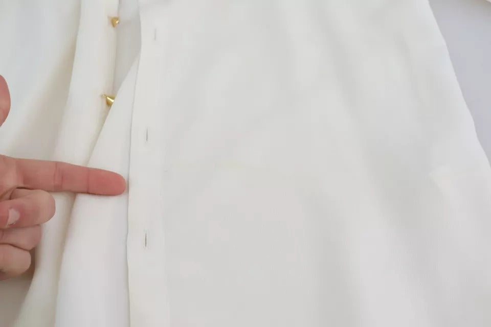 Witte blouse Ascot kraag overhemd zijden top