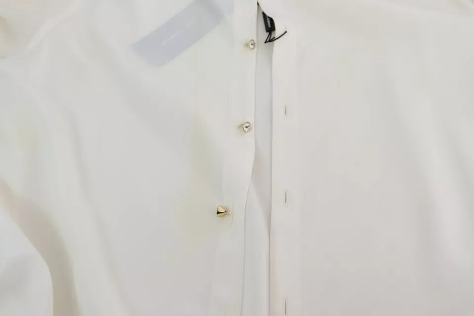 Witte blouse Ascot kraag overhemd zijden top