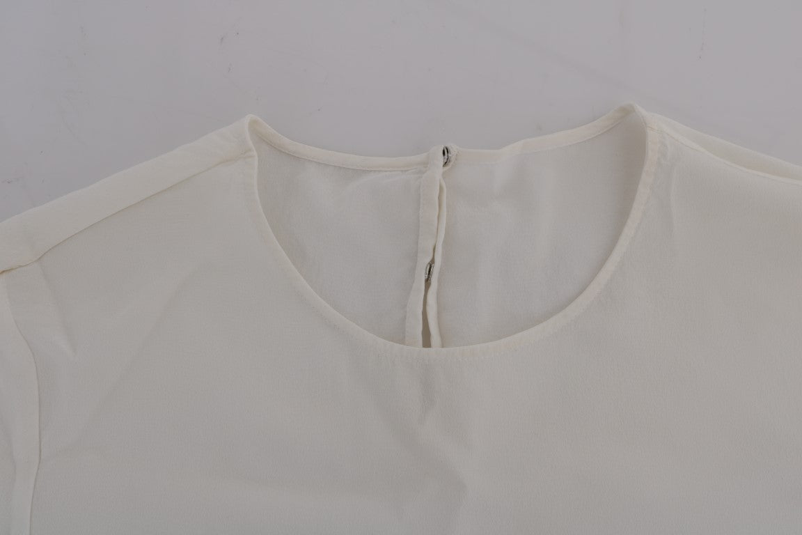 Witte zijden ITALIA IS LOVE blouse T-shirt