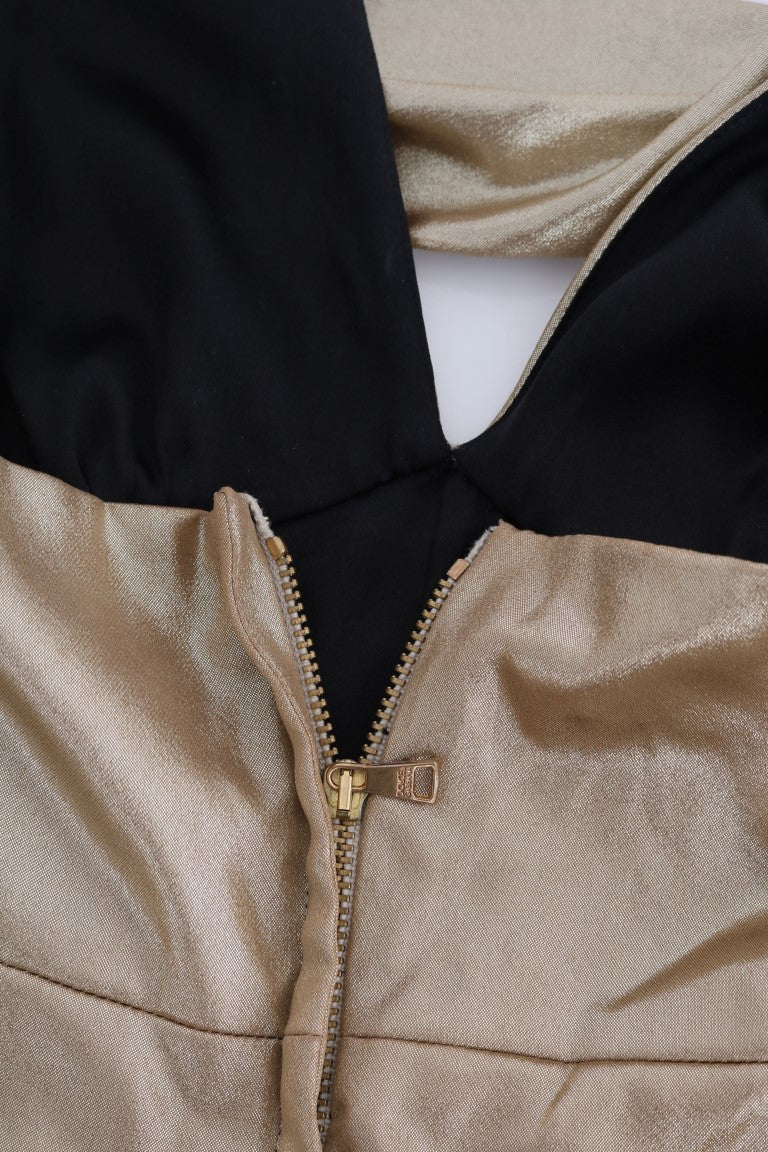 Gouden zijden stretch romper