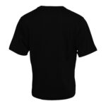 Zwart katoenen T-shirt met ronde hals en korte mouwen
