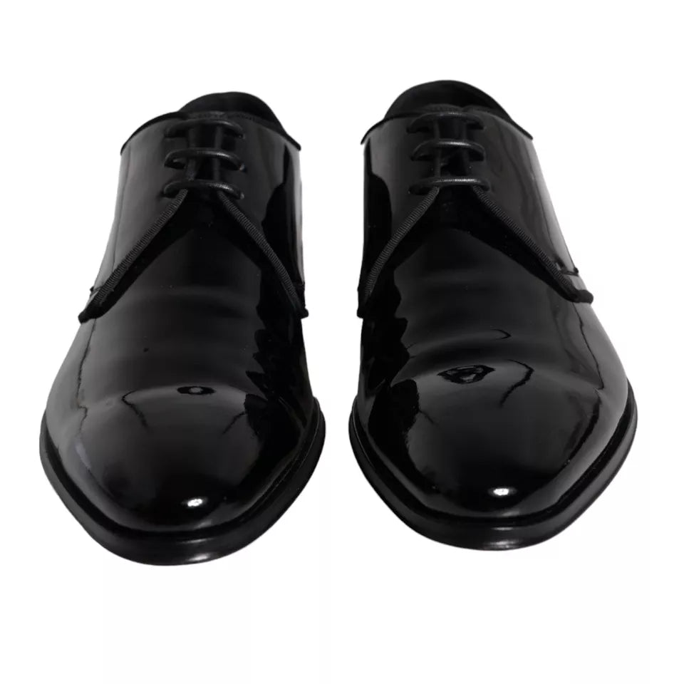 Zwarte kalfsleren derby herenschoenen