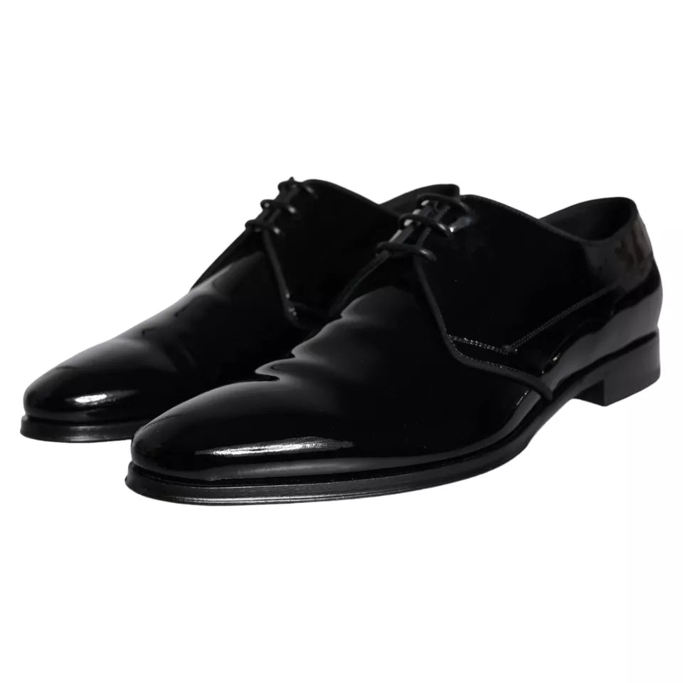 Zwarte kalfsleren derby herenschoenen