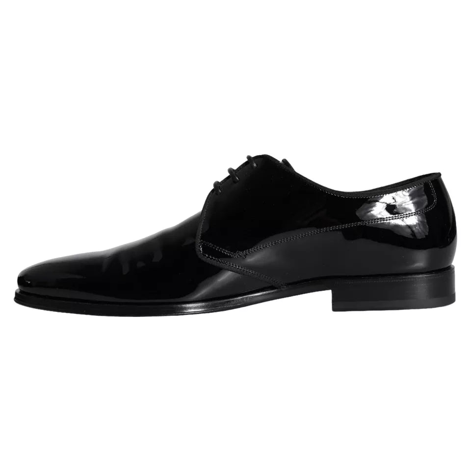 Zwarte kalfsleren derby herenschoenen