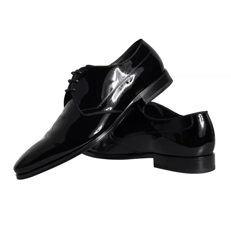 Zwarte kalfsleren derby herenschoenen