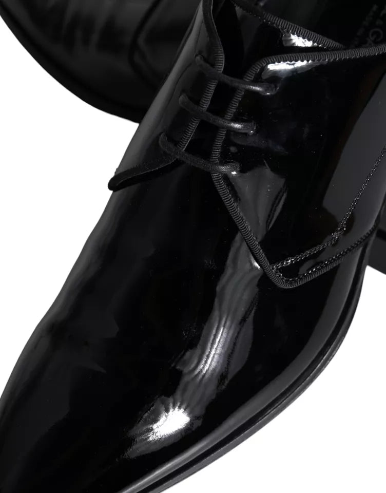 Zwarte kalfsleren derby herenschoenen