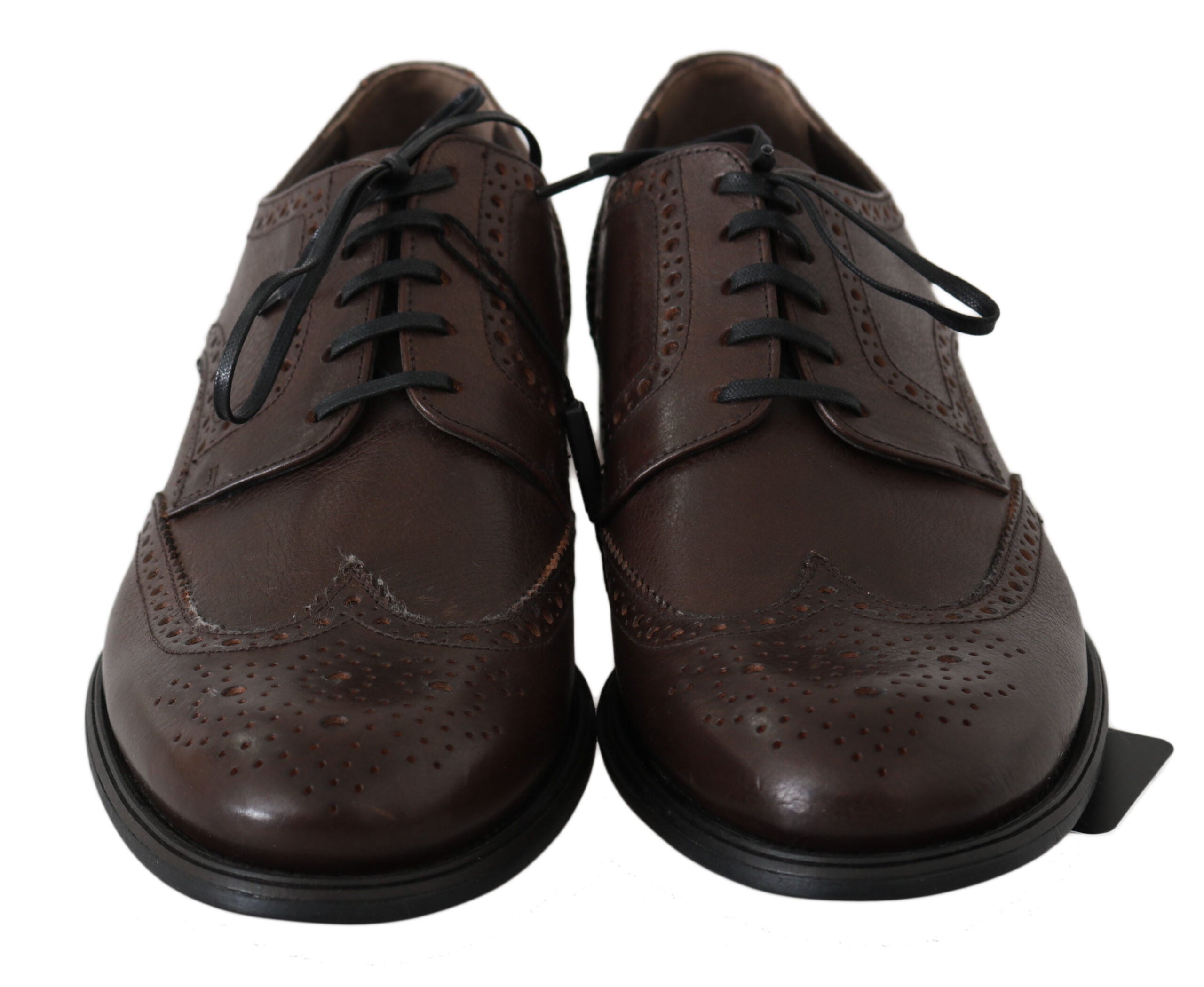 Bruine leren brogue derby-schoenen