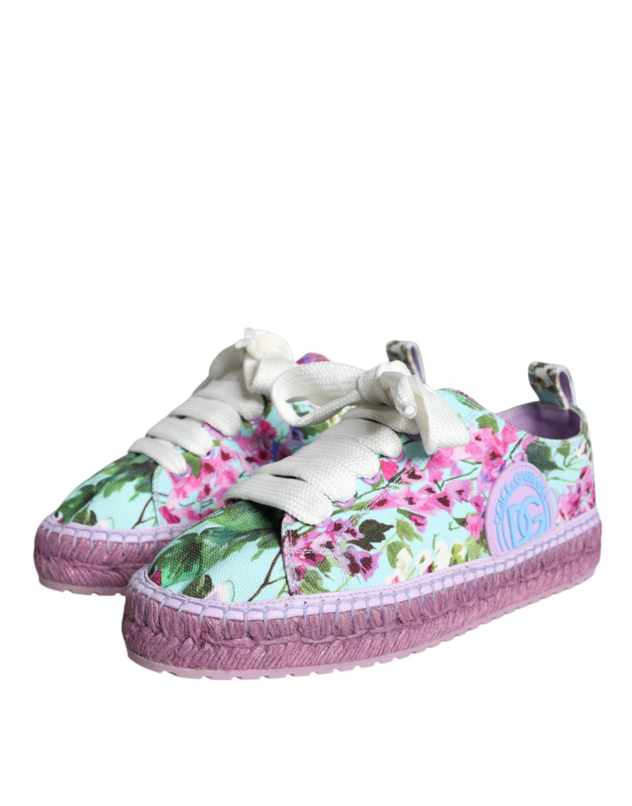 Veelkleurige canvas bloemen espadrilles sneakers