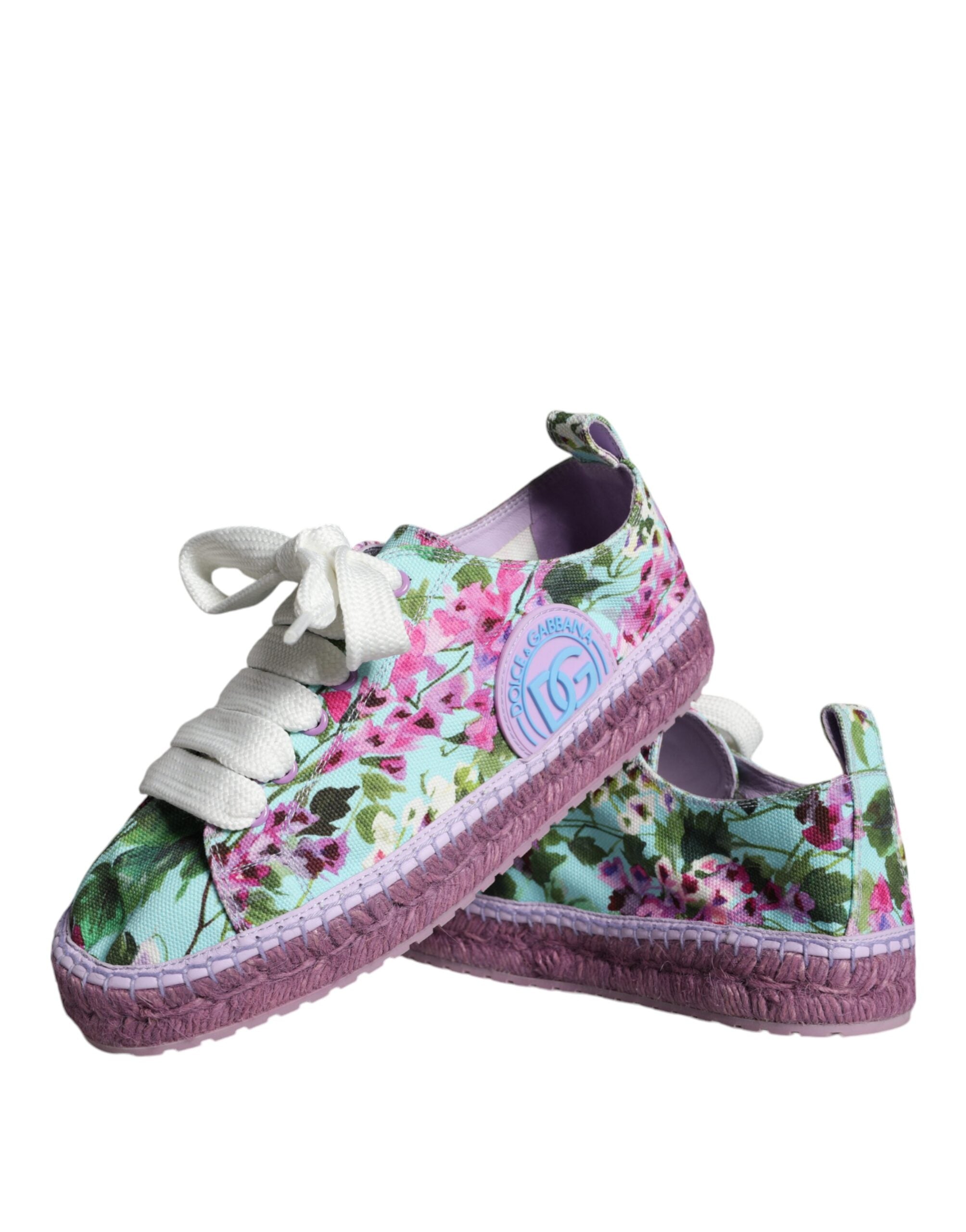 Veelkleurige canvas bloemen espadrilles sneakers