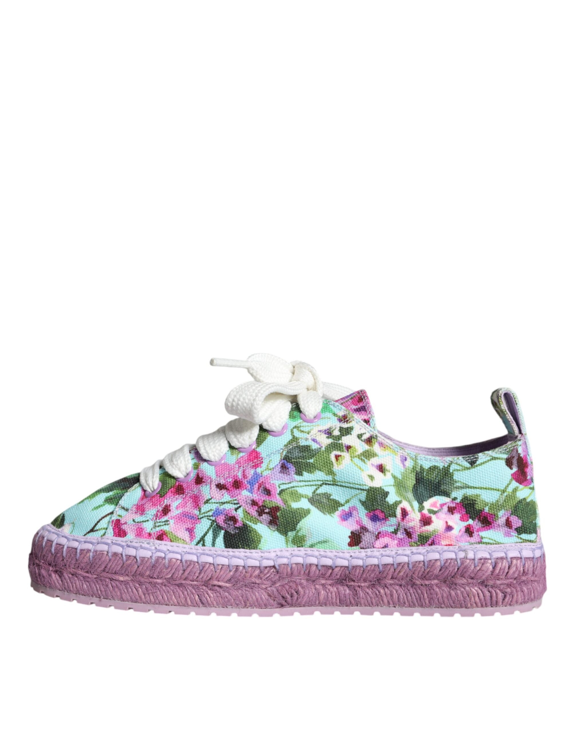 Veelkleurige canvas bloemen espadrilles sneakers