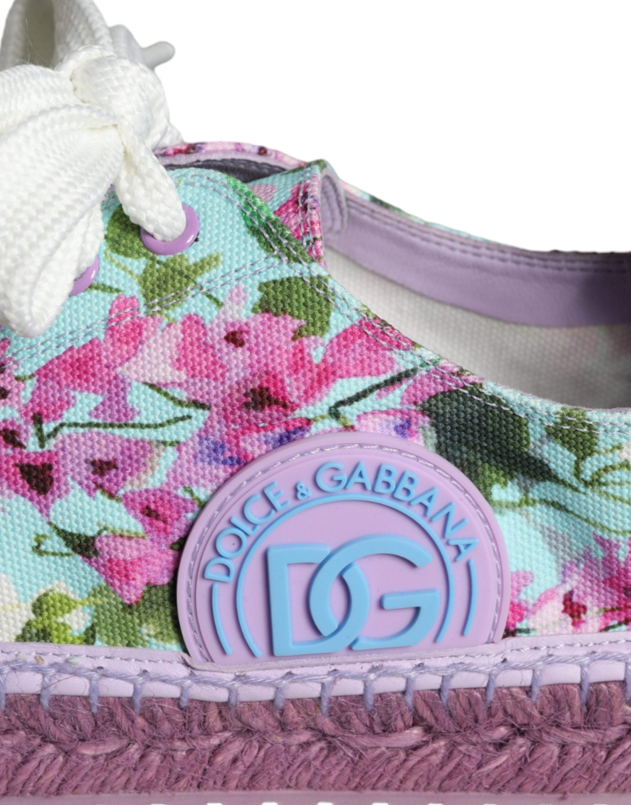 Veelkleurige canvas bloemen espadrilles sneakers