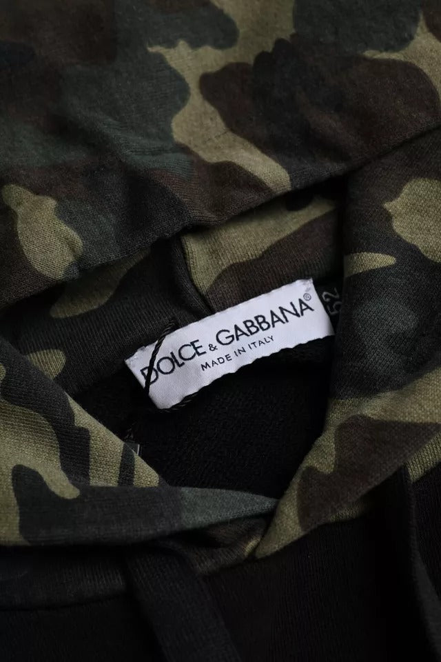 Zwarte camouflage hoodie met capuchon