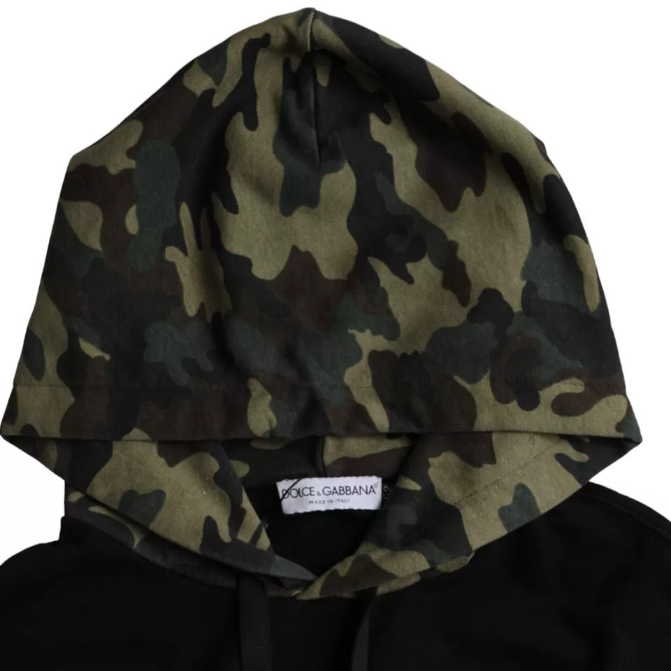 Zwarte camouflage hoodie met capuchon