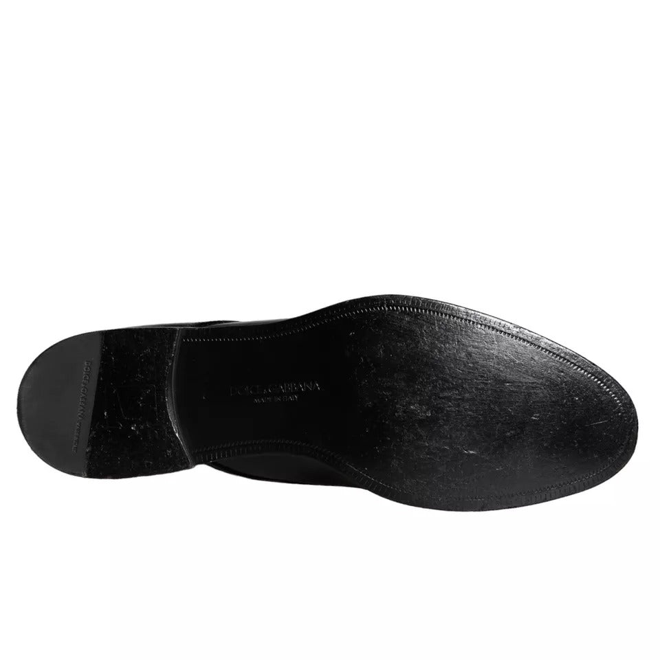 Zwarte kalfsleren derby herenschoenen
