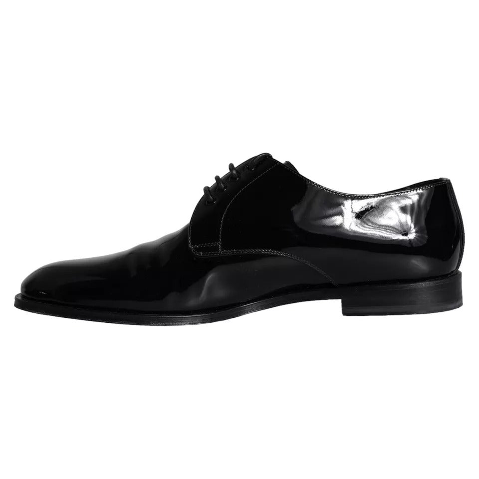 Zwarte kalfsleren derby herenschoenen