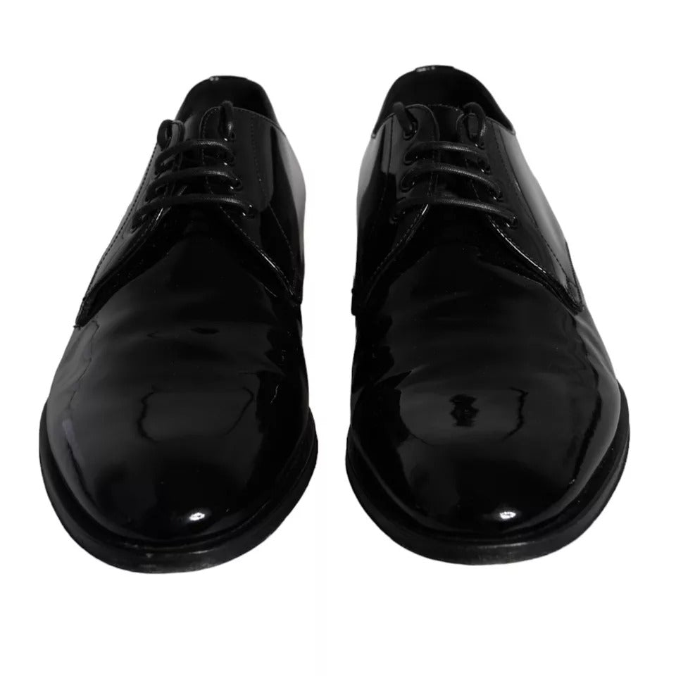 Zwarte kalfsleren derby herenschoenen