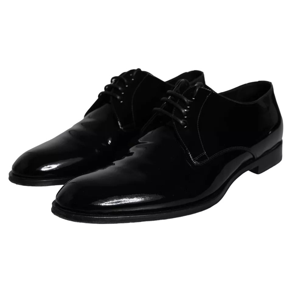 Zwarte kalfsleren derby herenschoenen