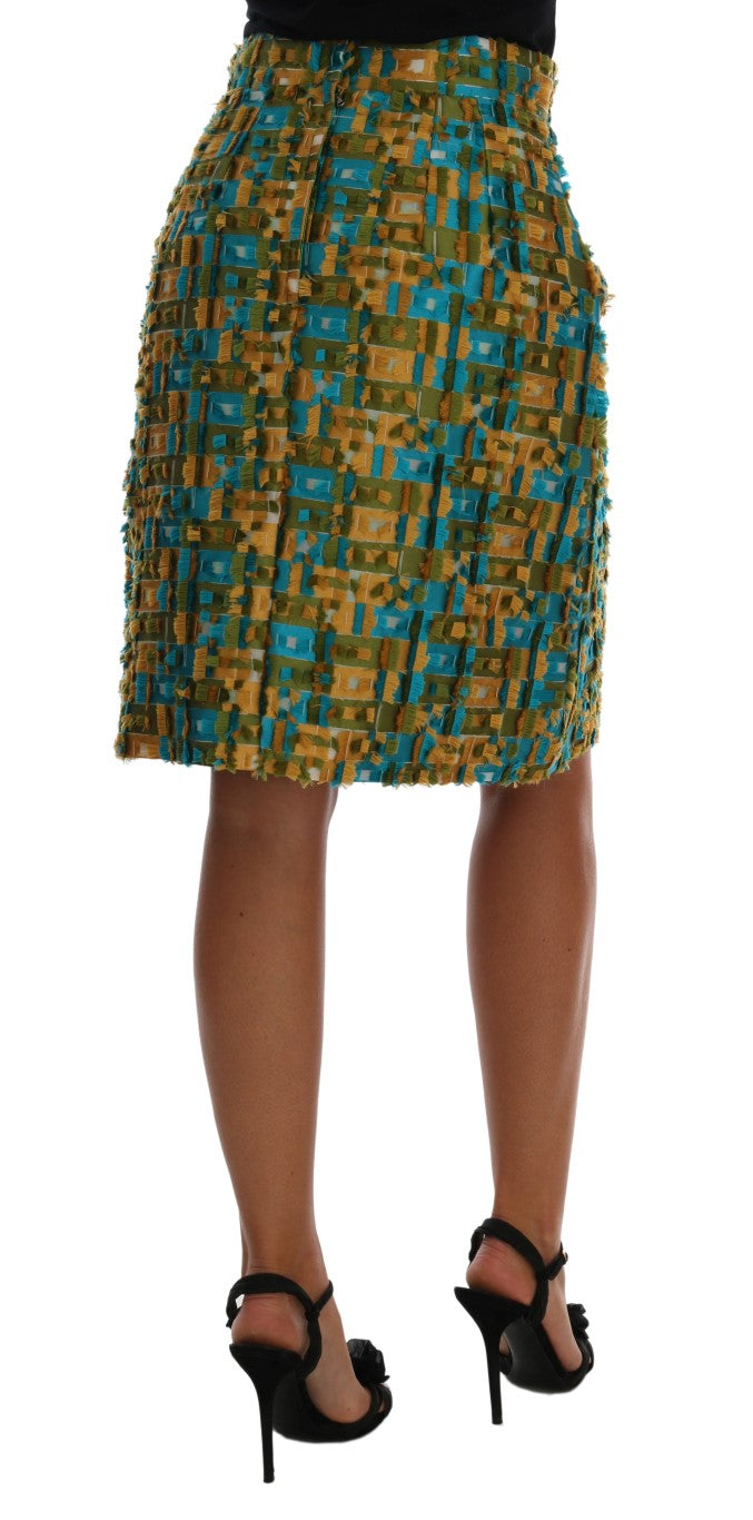 Multicolor Jacquard Rechte Kokerrok