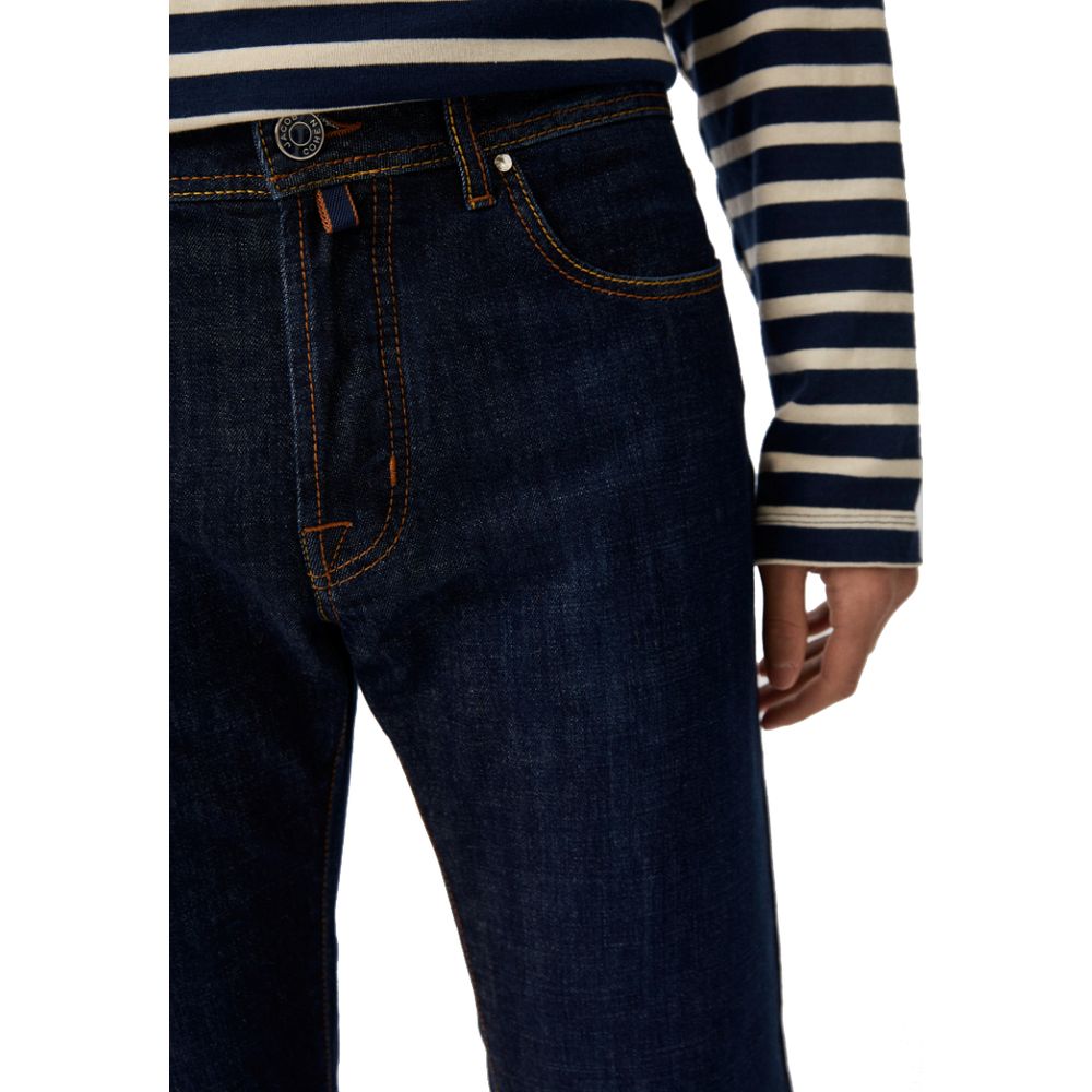 Blauwe katoenen herenjeans