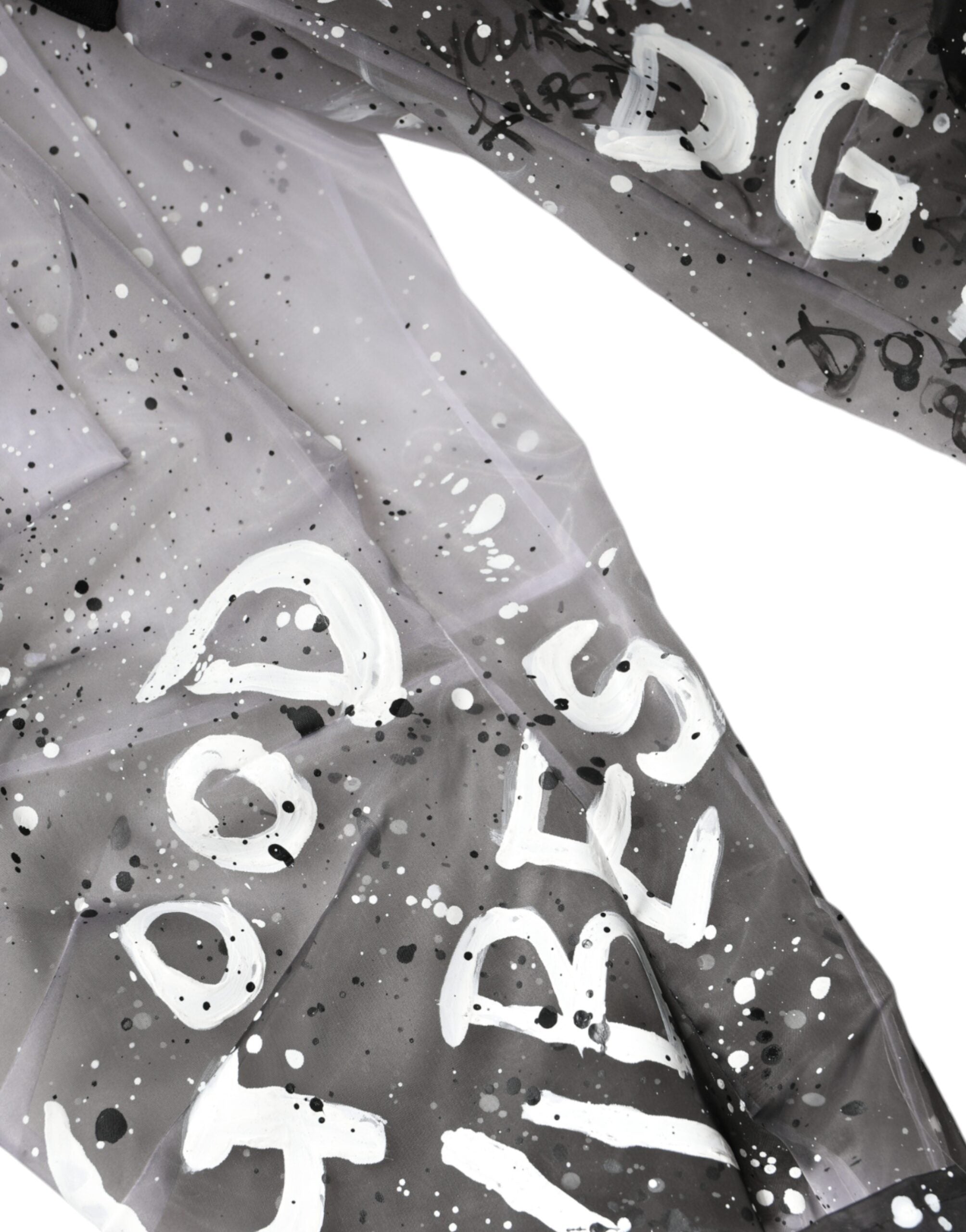Witte doorzichtige cropped cargobroek met logo