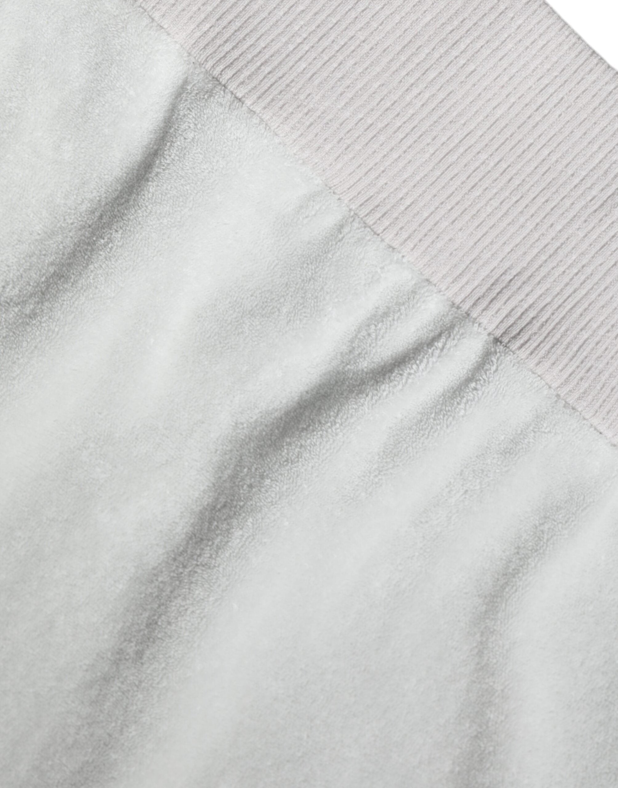 Witte nylon stretch trui met ronde hals