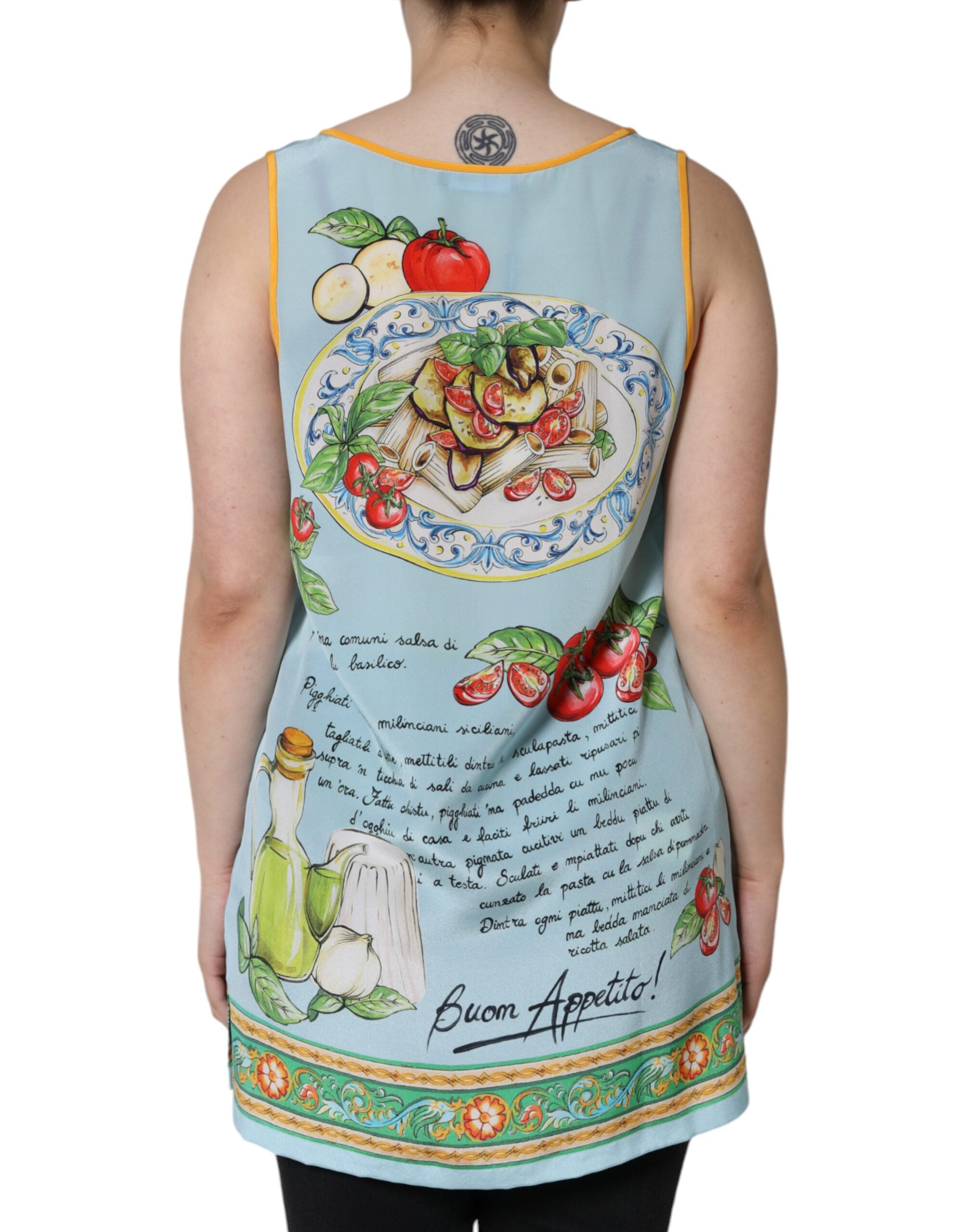 Veelkleurige tanktop met Pasta Alla Norma-print