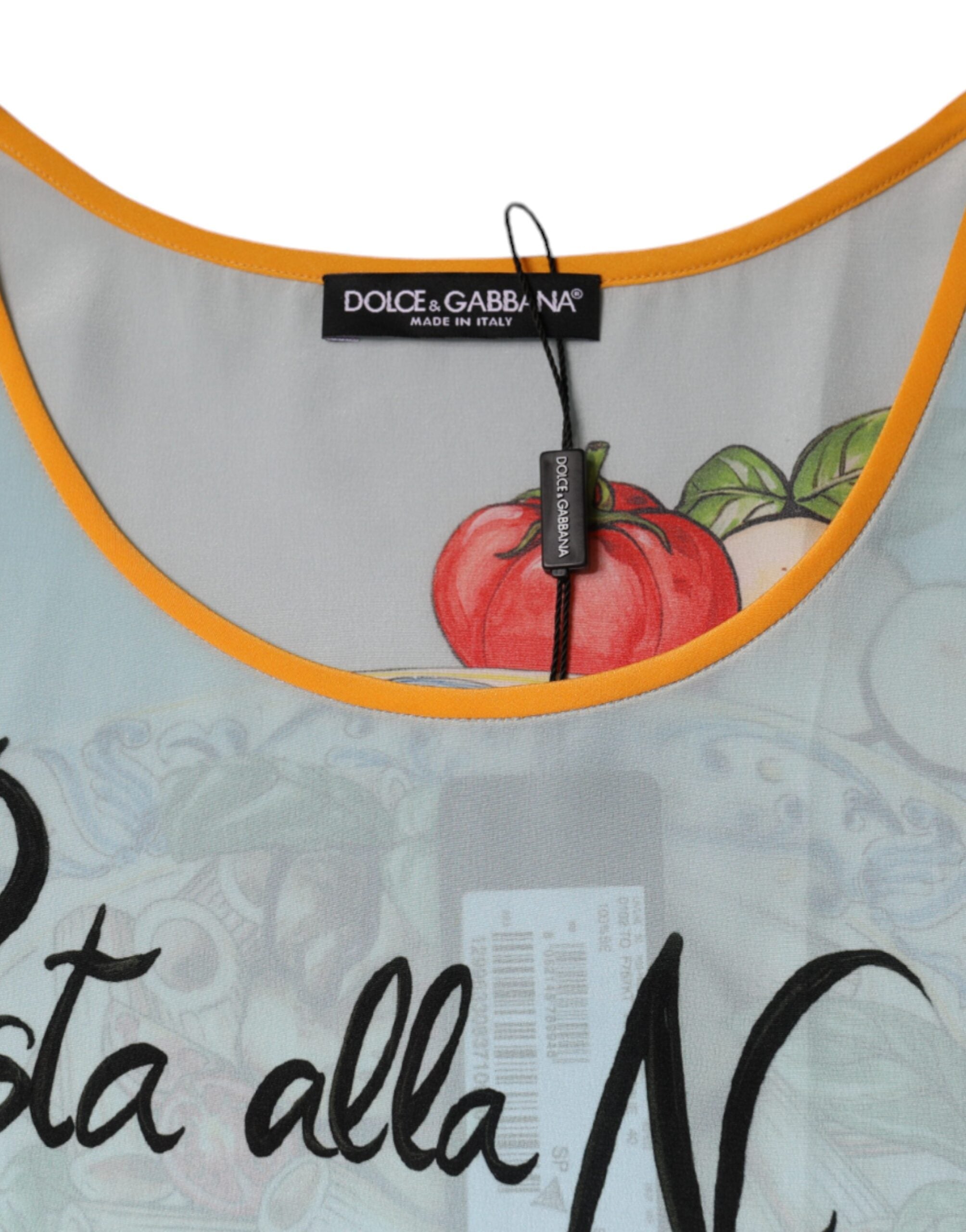 Veelkleurige tanktop met Pasta Alla Norma-print