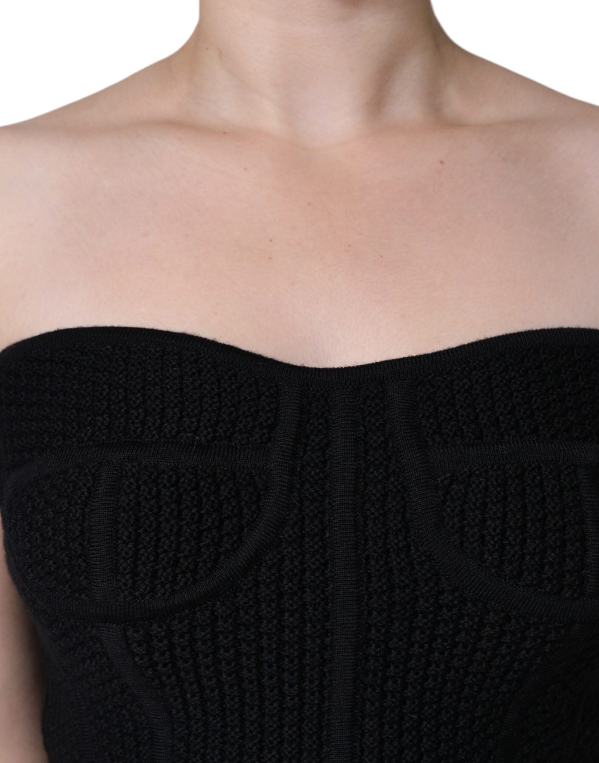 Zwarte bustier mouwloze korset blouse top