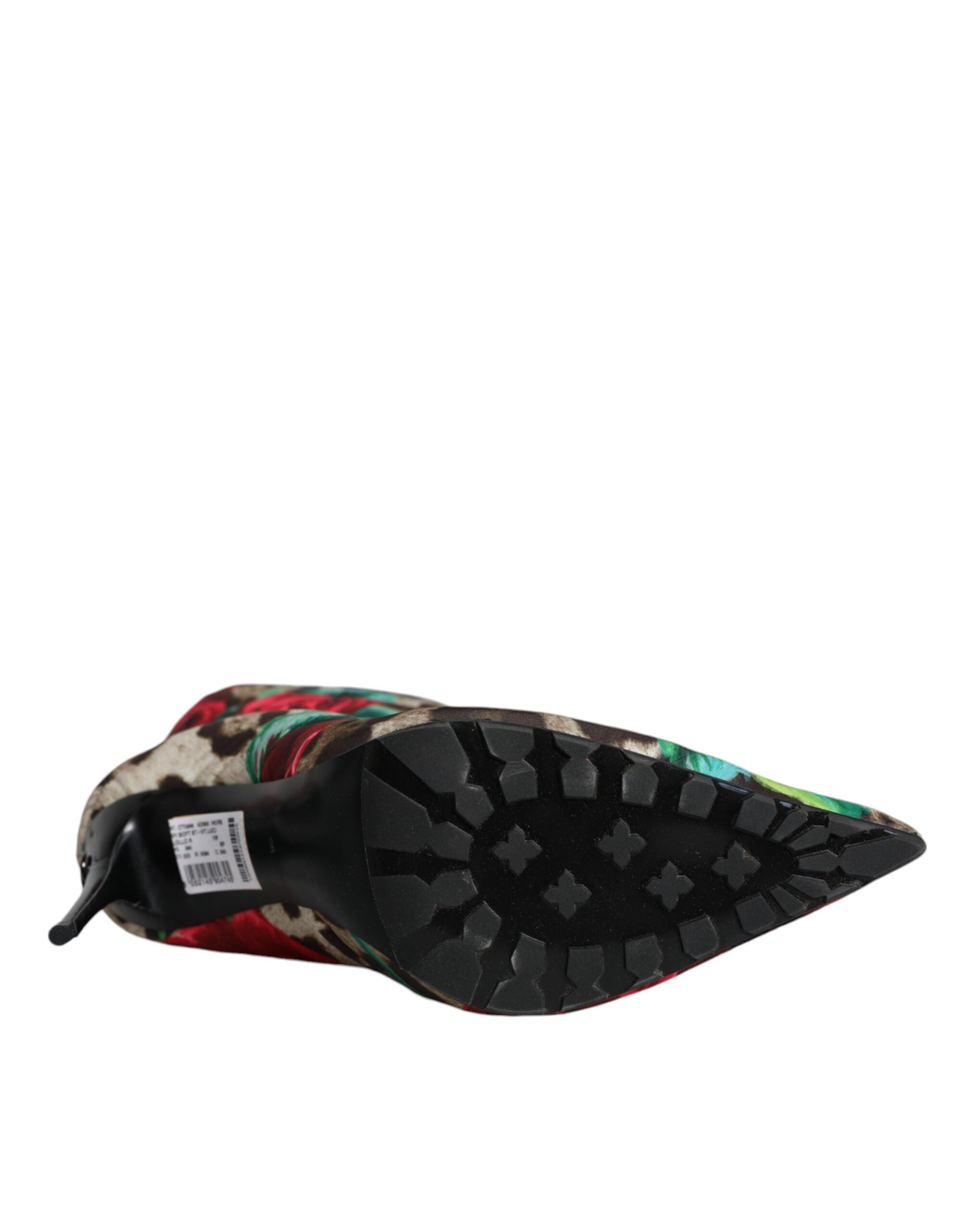 Multicolor luipaardroze halfhoge laarzen