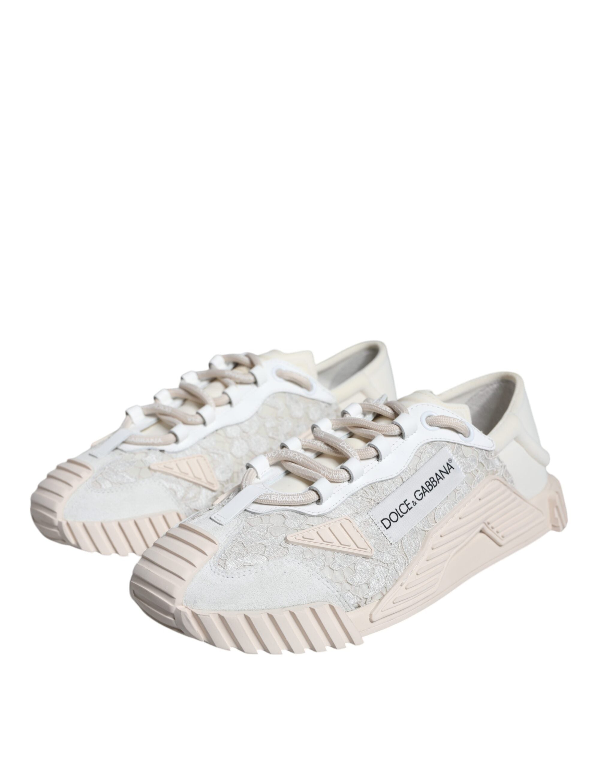 Witte NS1 lage sportschoenen met veters