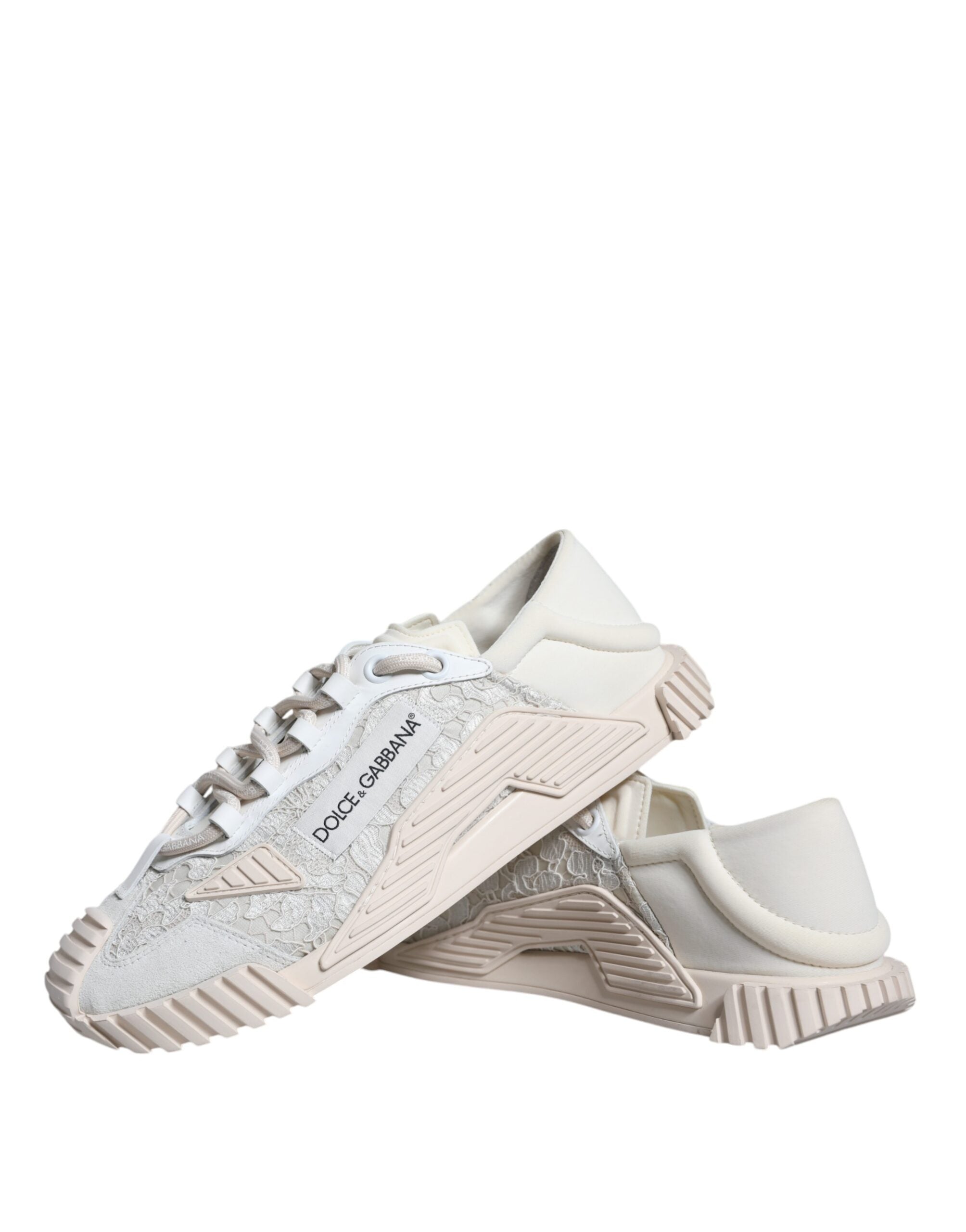 Witte NS1 lage sportschoenen met veters