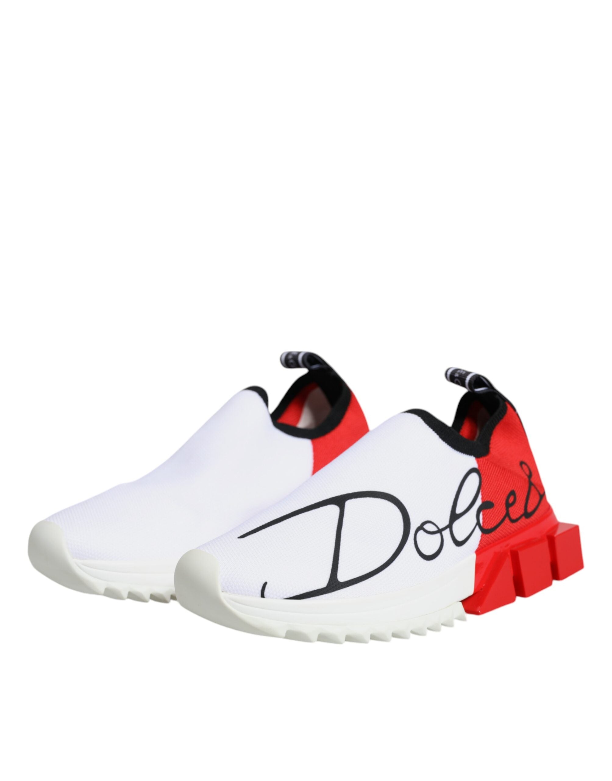 Witte rode lage Sorrento heren sneakers