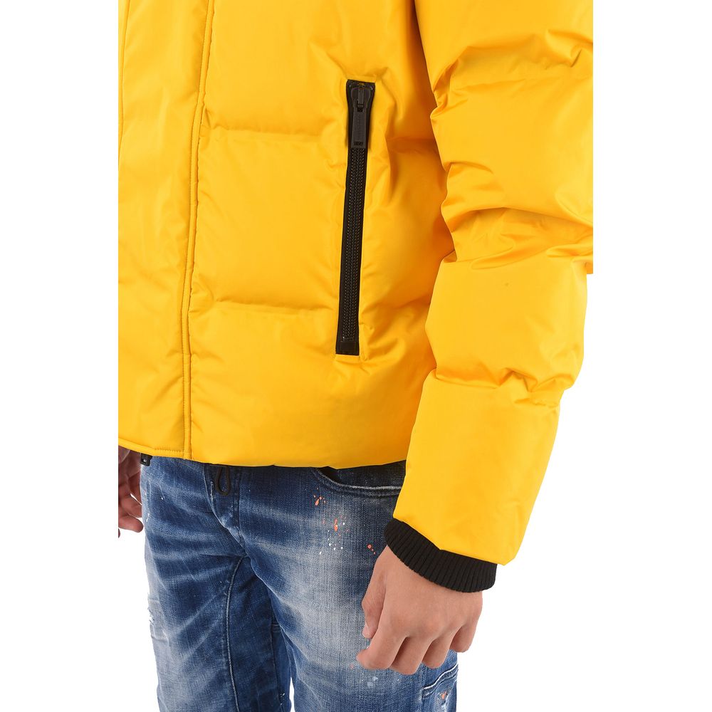 Geel nylon donsjack voor heren