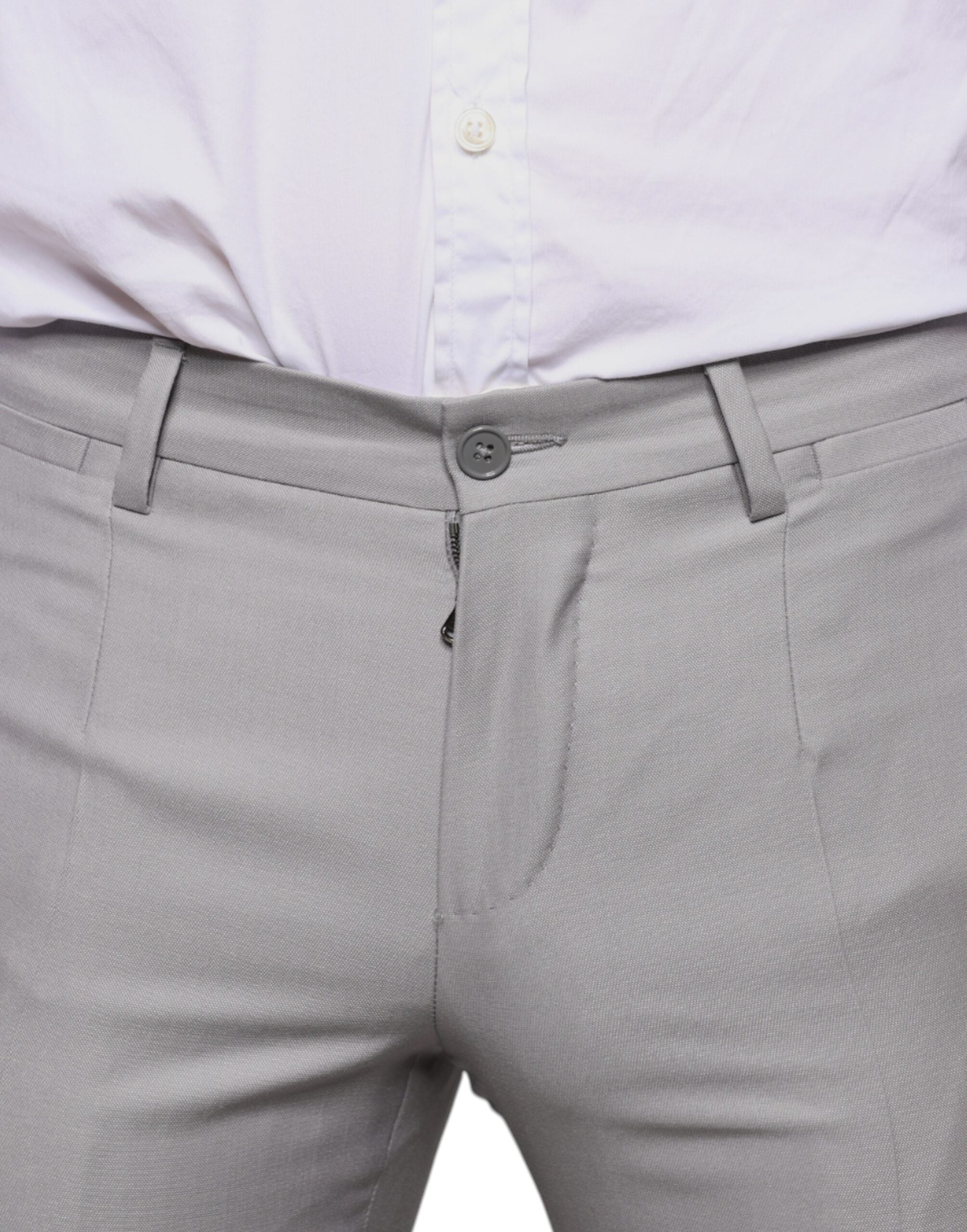 Lichtgrijze wollen pantalon