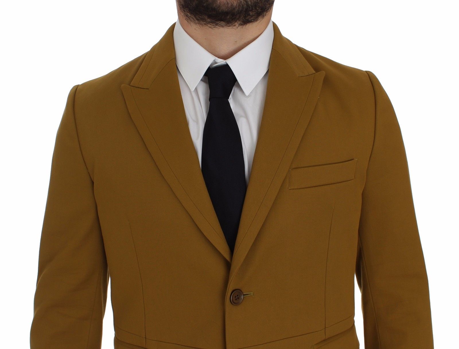 Gele katoenen stretchblazer