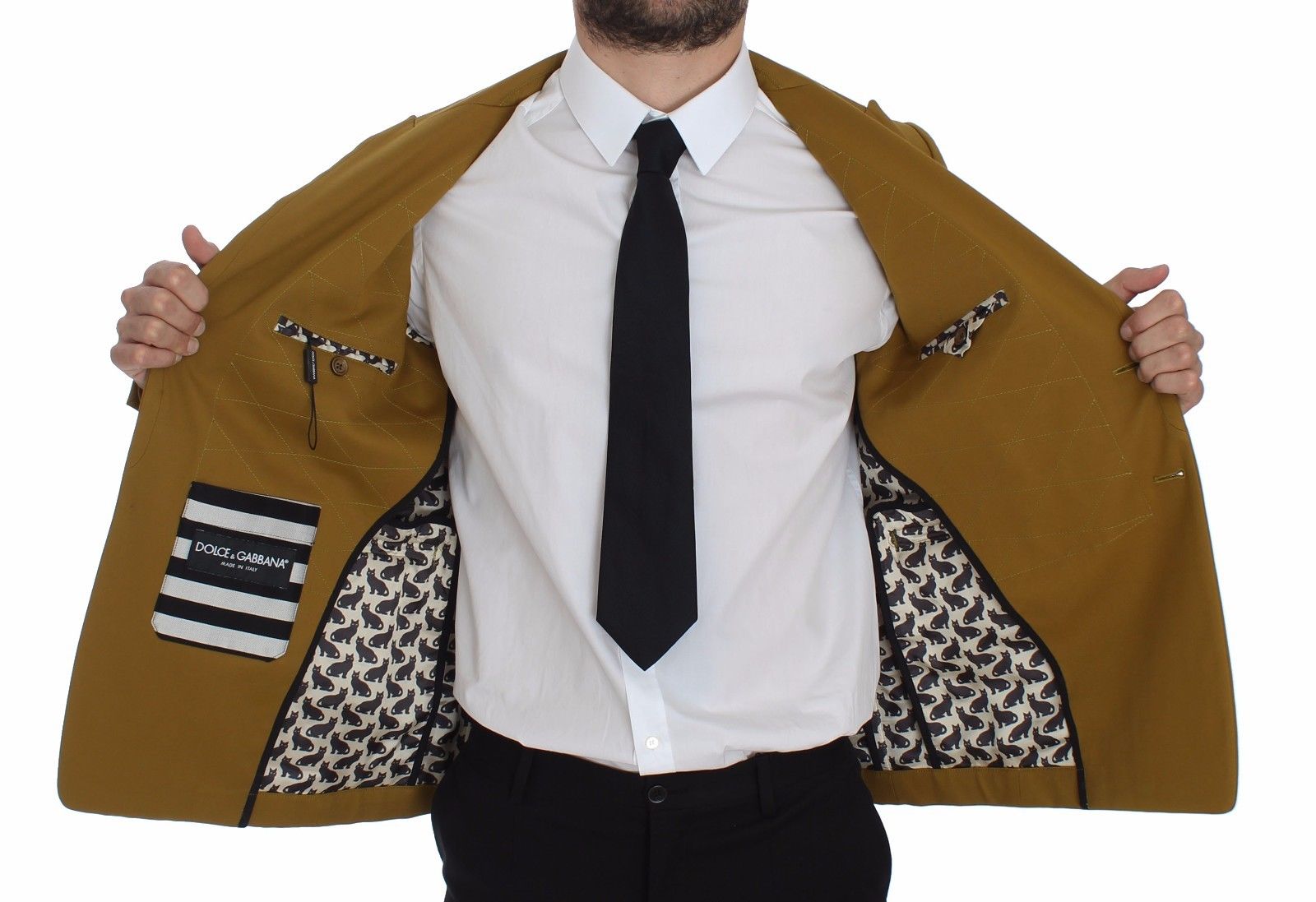 Gele katoenen stretchblazer