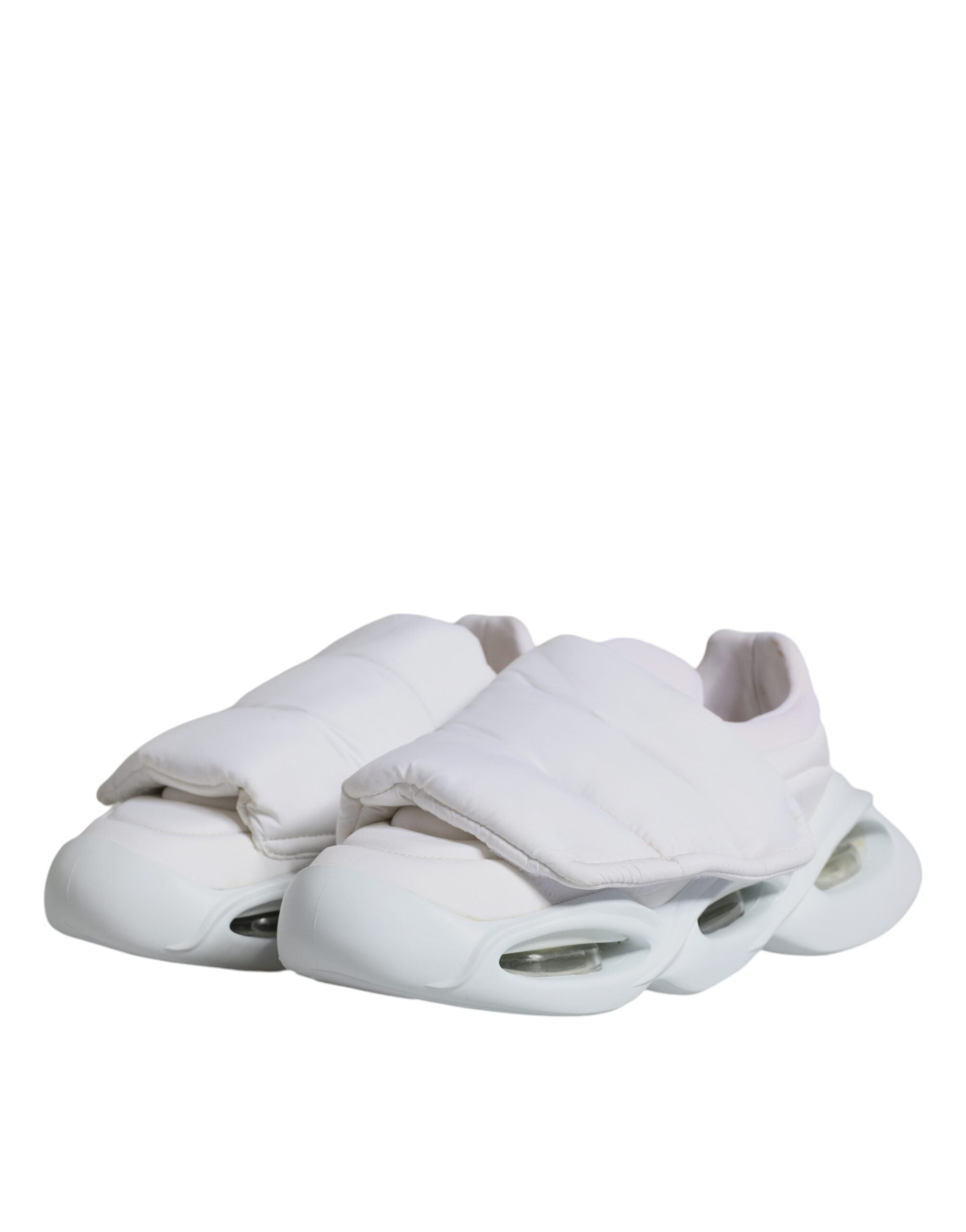 Witte, gevoerde stoffen lage sneakers