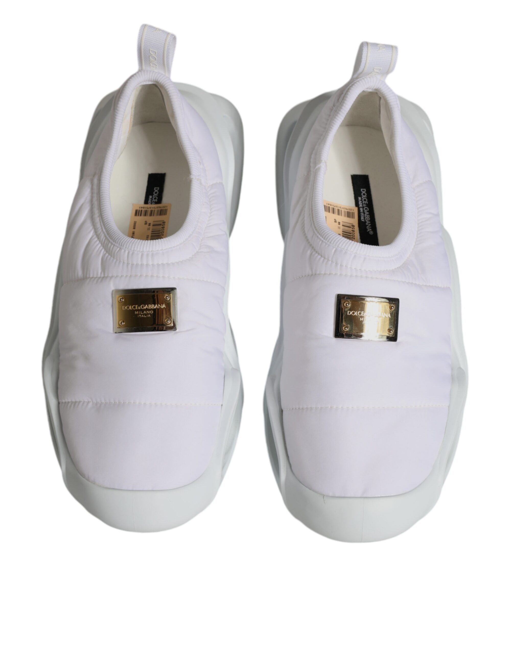Witte, gevoerde stoffen lage sneakers