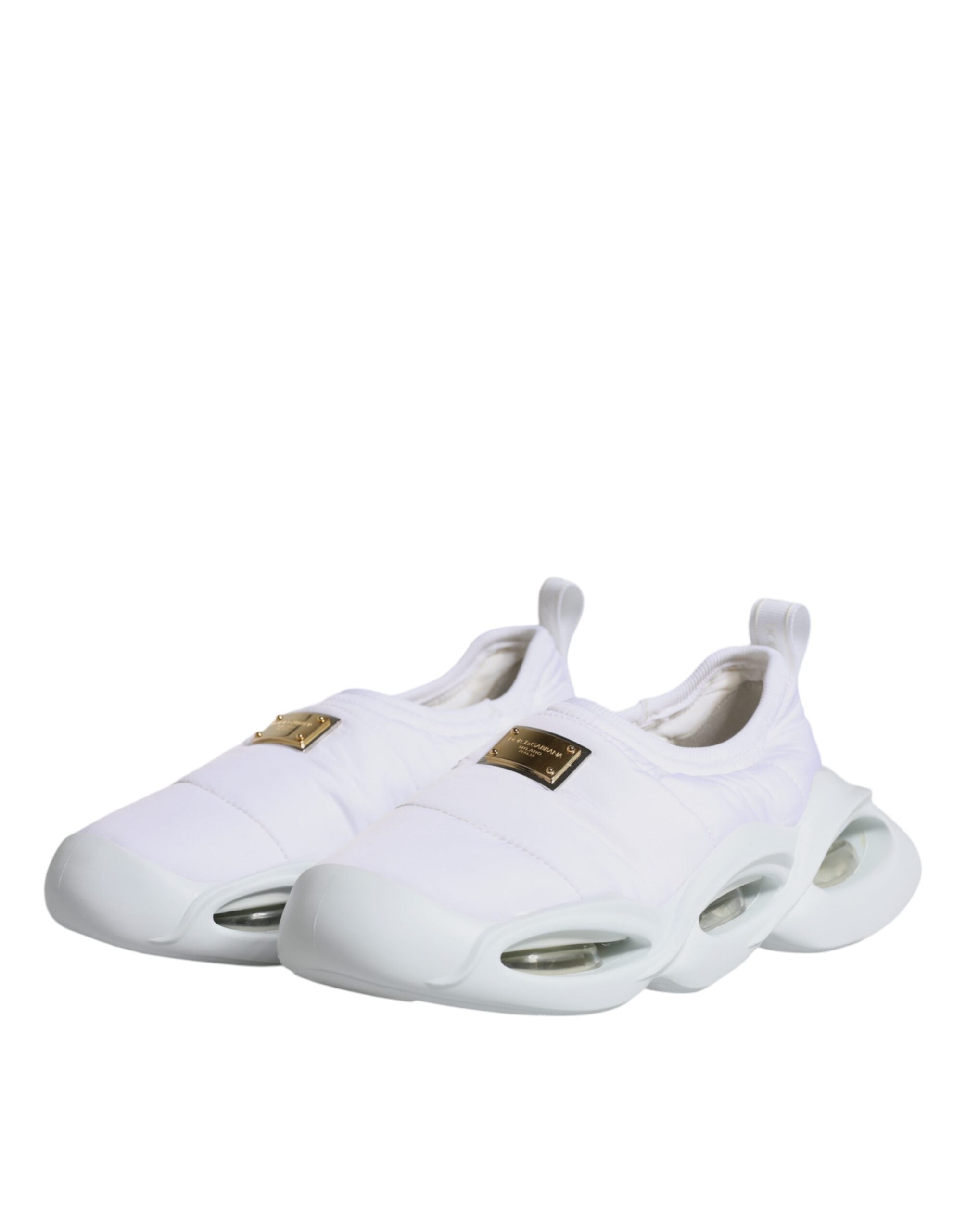 Witte, gevoerde stoffen lage sneakers