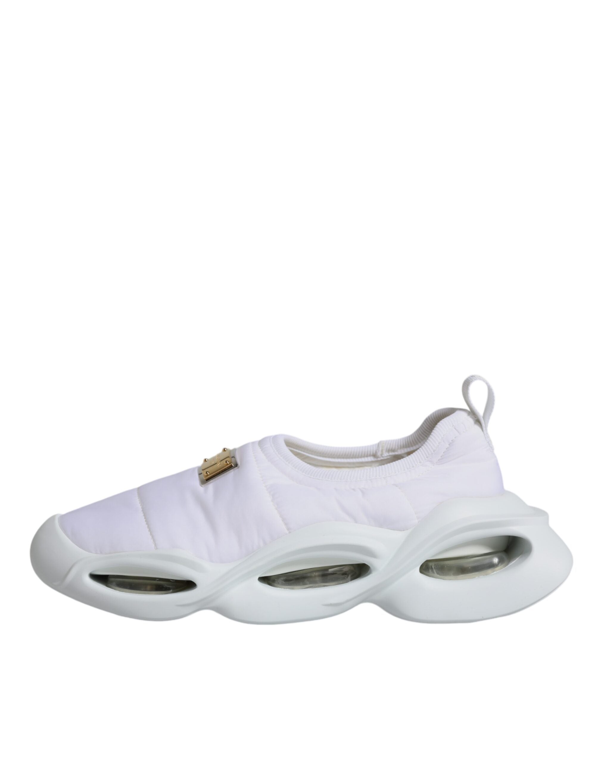 Witte, gevoerde stoffen lage sneakers