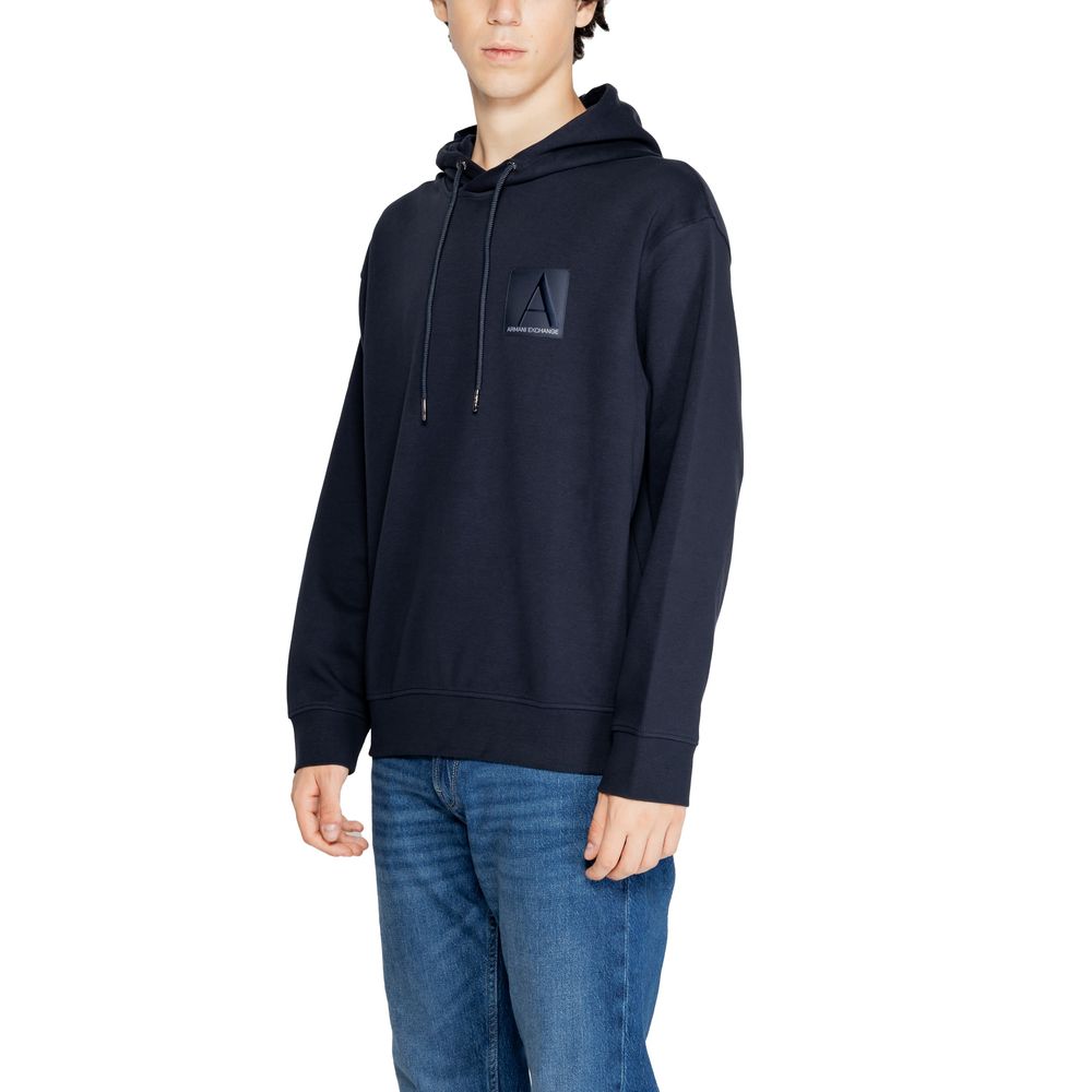 Blauwe katoenen hoodie