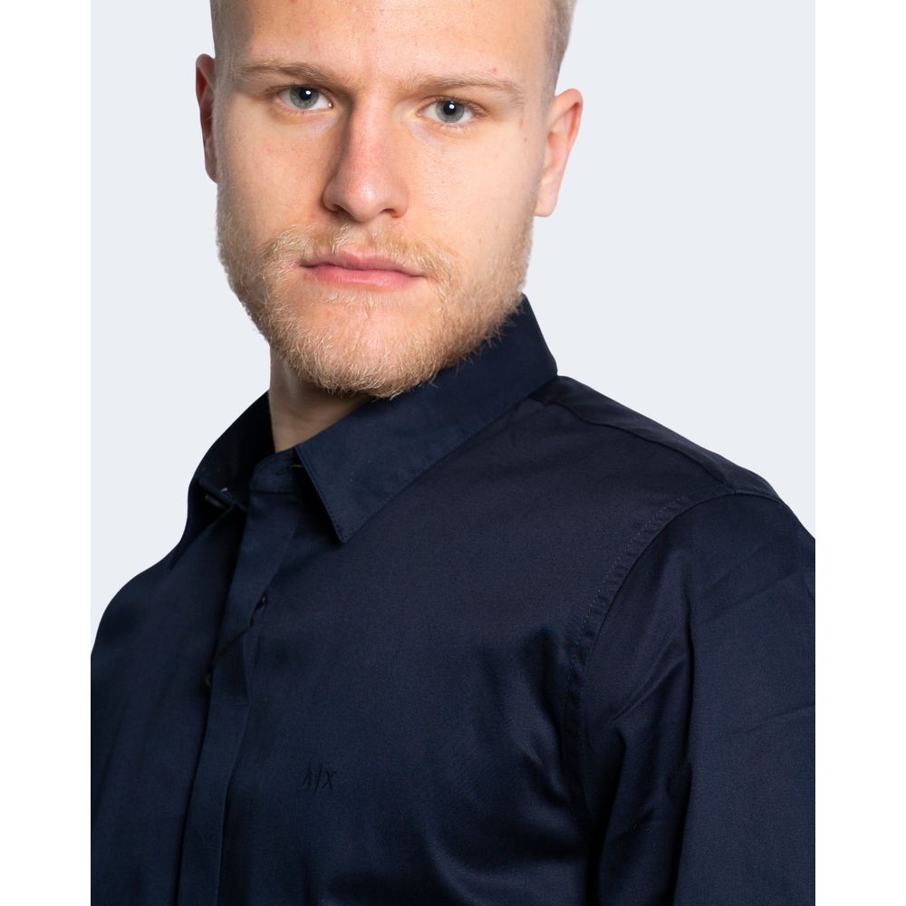 Blauw katoenen overhemd