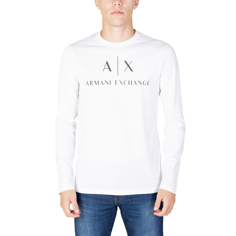 White Cotton Long Sleeve T-Shirt
