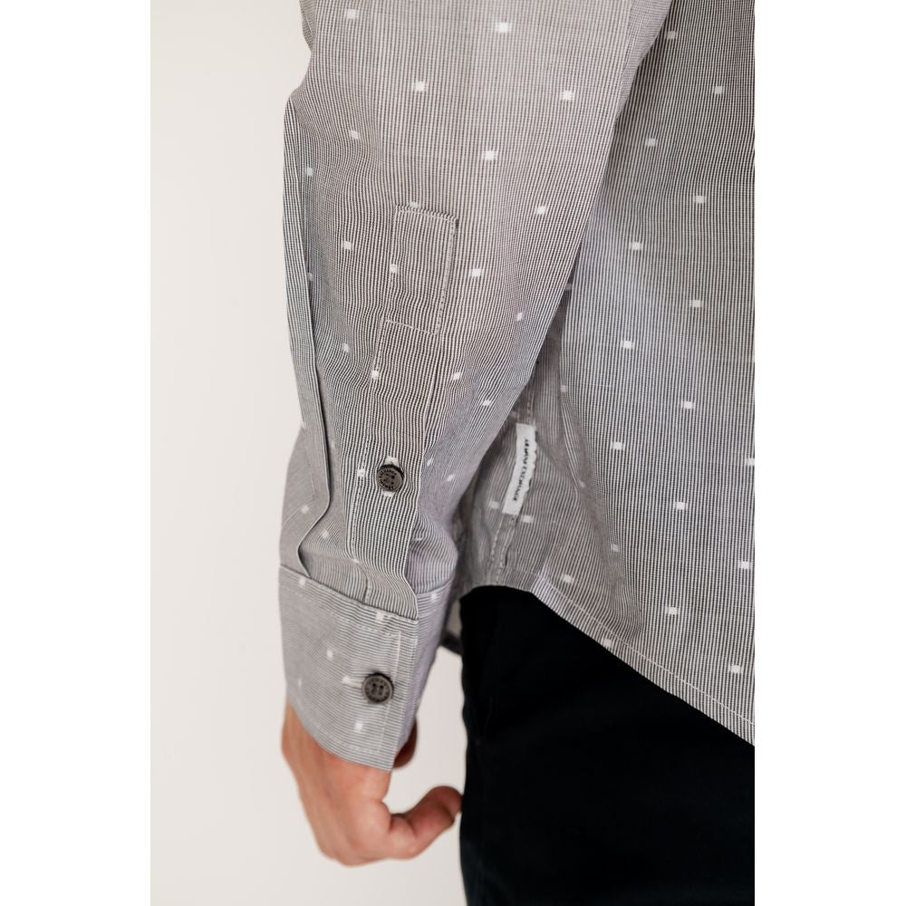 Black Cotton Pattern Shirt